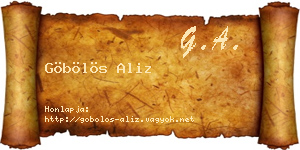 Göbölös Aliz névjegykártya